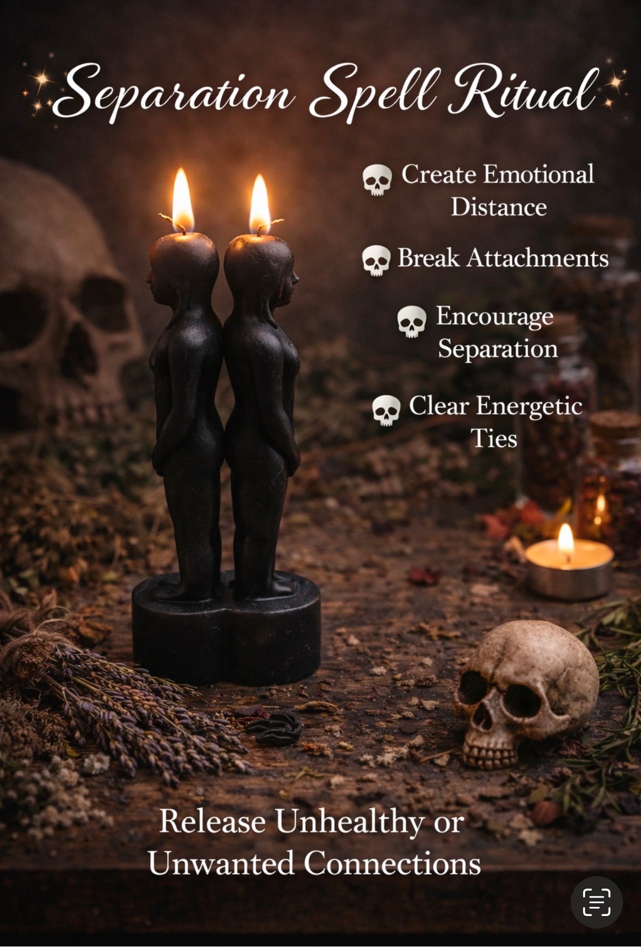 Separation Spell Ritual Candle Set

Release • Detach • Reclaim Your Energy