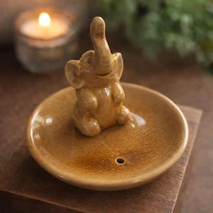 Ceramic elephant incense burner