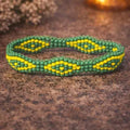 IDE-Handmade Green & Yellow Beaded Bracelet – Spiritual Inspired Jewelry | Orula