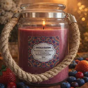 Candle- Strawberry, Blueberry & Cranberry Scented Candle – 18oz