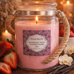Candle- Strawberry Vanilla Scented Candle – 18oz