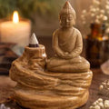 Meditating Buddha Ceramic Incense Burner – Spiritual Altar Decor, Backflow Holder