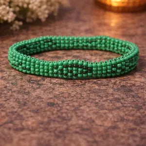 IDE-Handmade Green Beaded Bracelet – Spiritual Inspired Jewelry | Oggun
